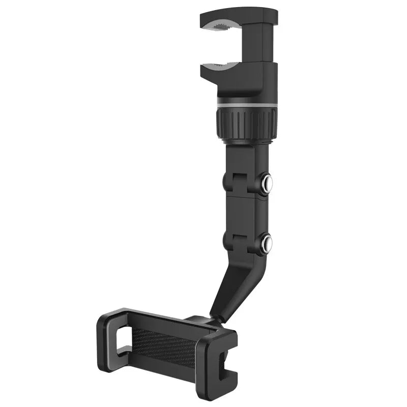 360° Rearview Mirror Phone Holder – Retractable Car Mount