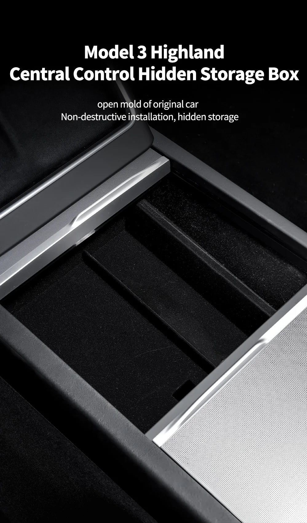 Center Console Storage Box for Tesla Model 3 and Model Y
