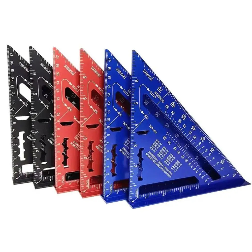 7 Inch Aluminum Triangle Ruler - Protractor Square & Marking Tool