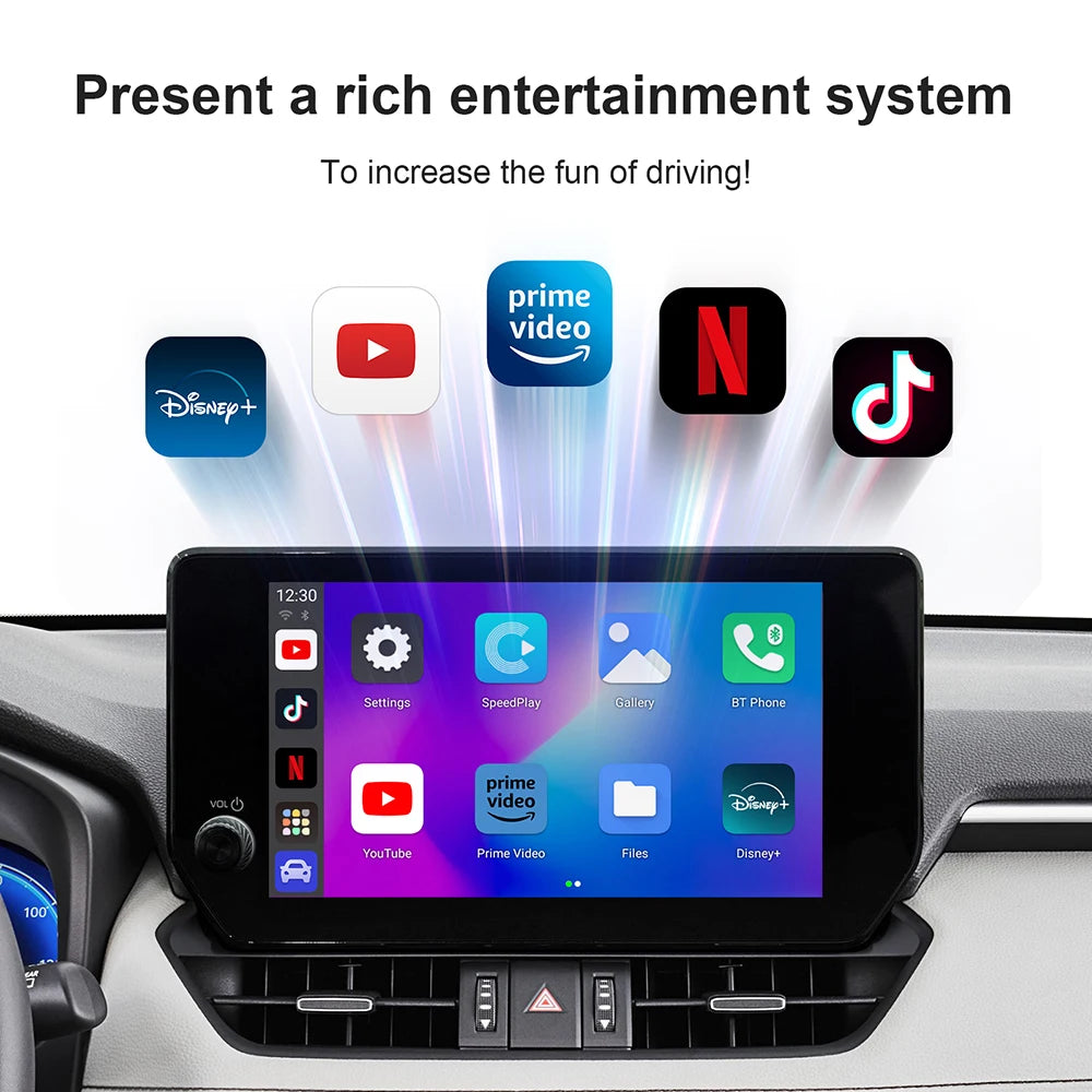 Android 13 Wireless CarPlay AI Box with Streaming Apps