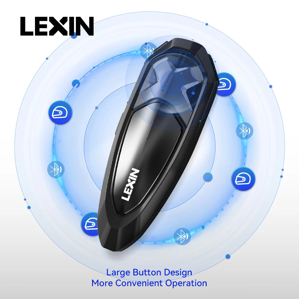 Lexin GTX Motorcycle Bluetooth Intercom, 10 Riders 2000m - image 5