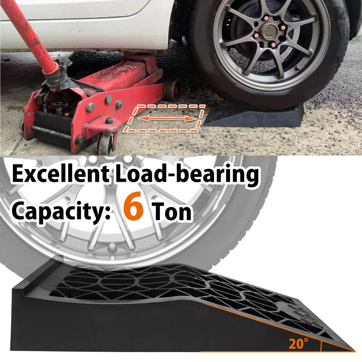 Car Ramps Car Ramps Low  Car Service Ramp 2.44in Lift Heavy Duty Tire Ramps for Vehicle Maintenance and Safe Lifting