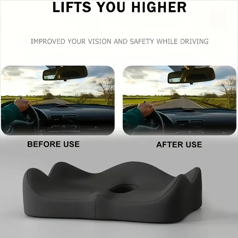 1pc Summer Breathable Car Seat Cushion, Memory Foam Coccyx Pad, Fashionable,Comfortable, Anti-Slip Soft Support, Water Washable