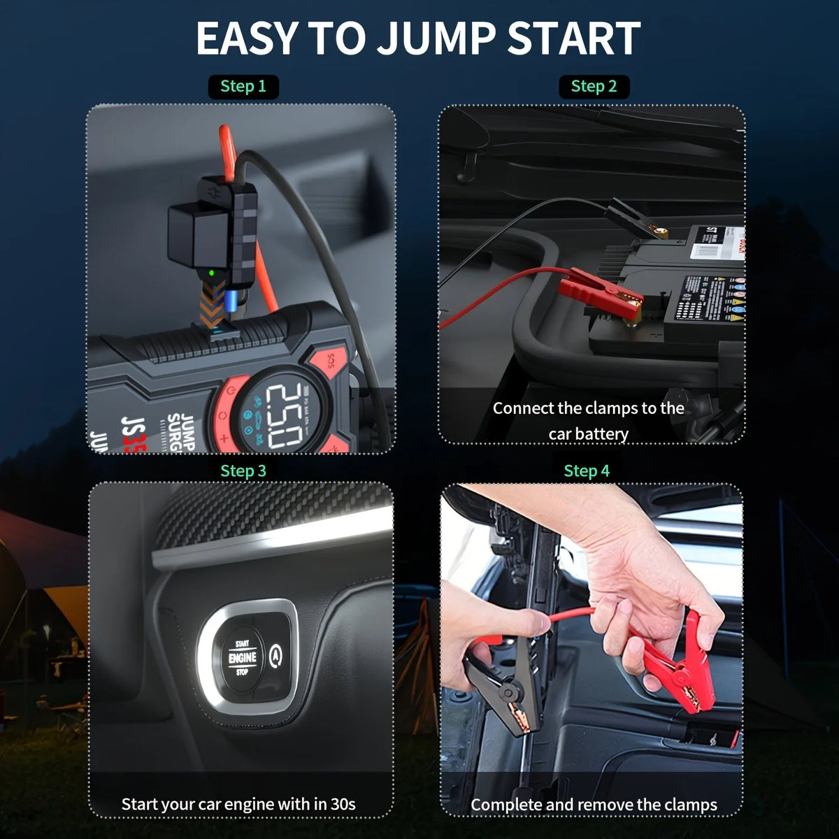 5-in-1 Jump Starter with Air Pump and Tire Inflator