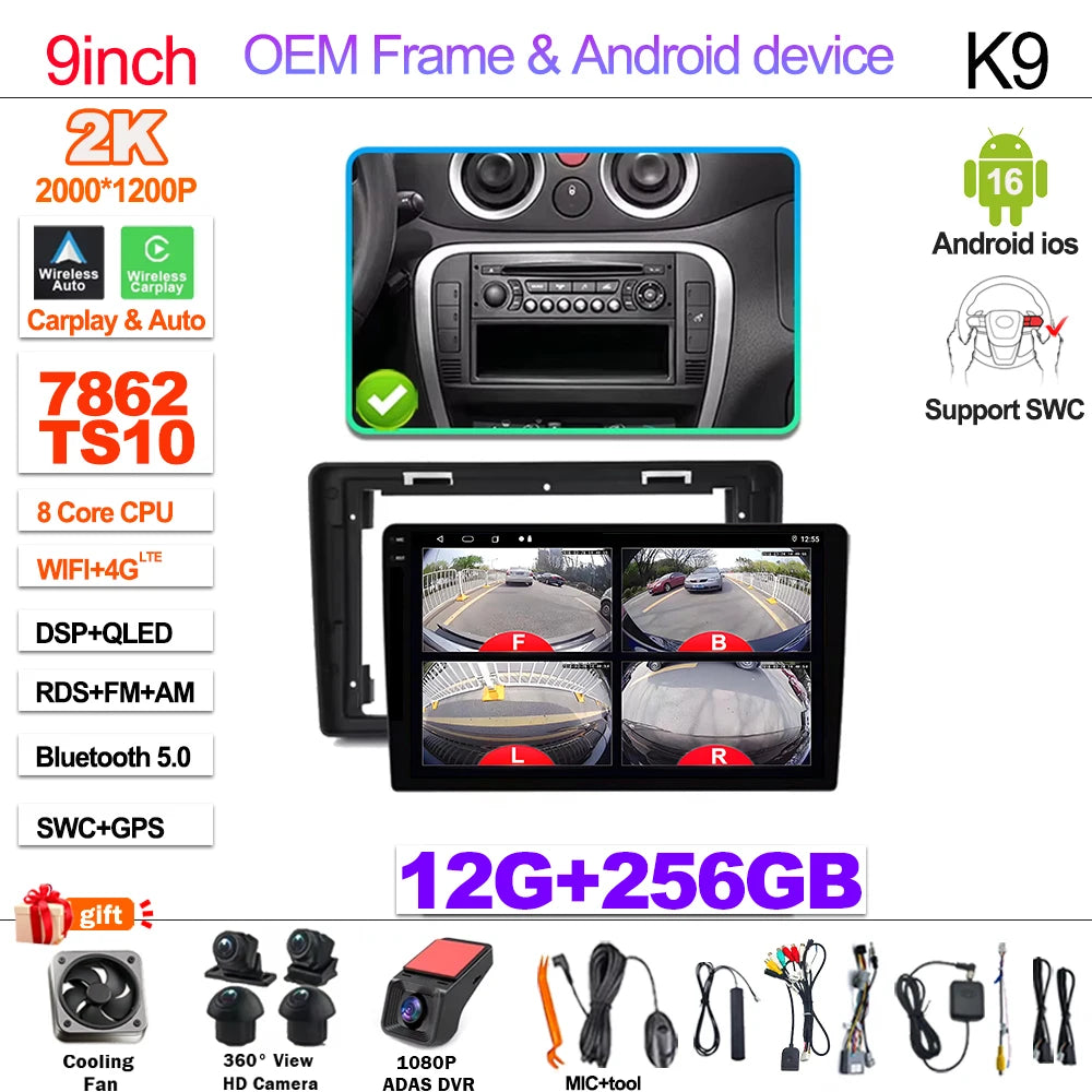 Android Car Stereo for Citroen C2 C3 2001-2010 GPS Navigation CarPlay - image 11