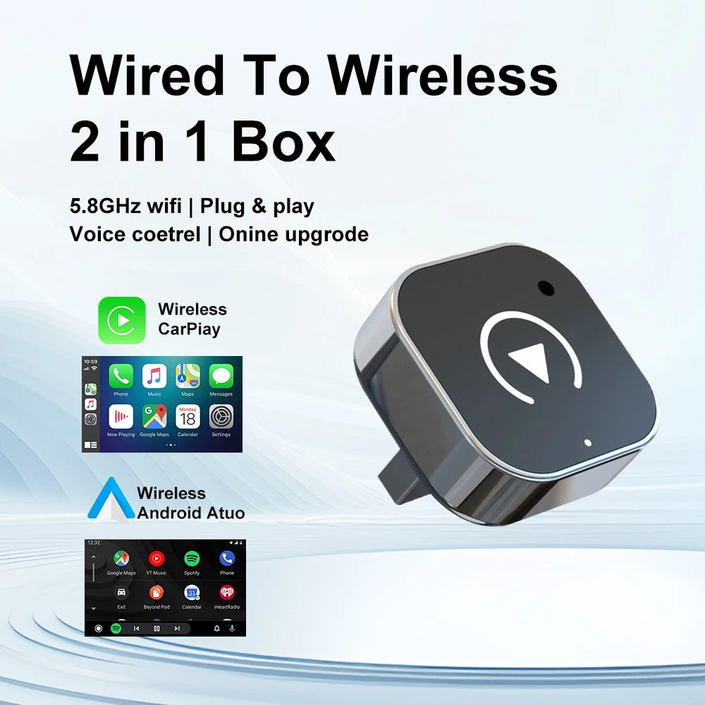 Wired to Wireless CarPlay and Android Auto Adapter, 4 Models
