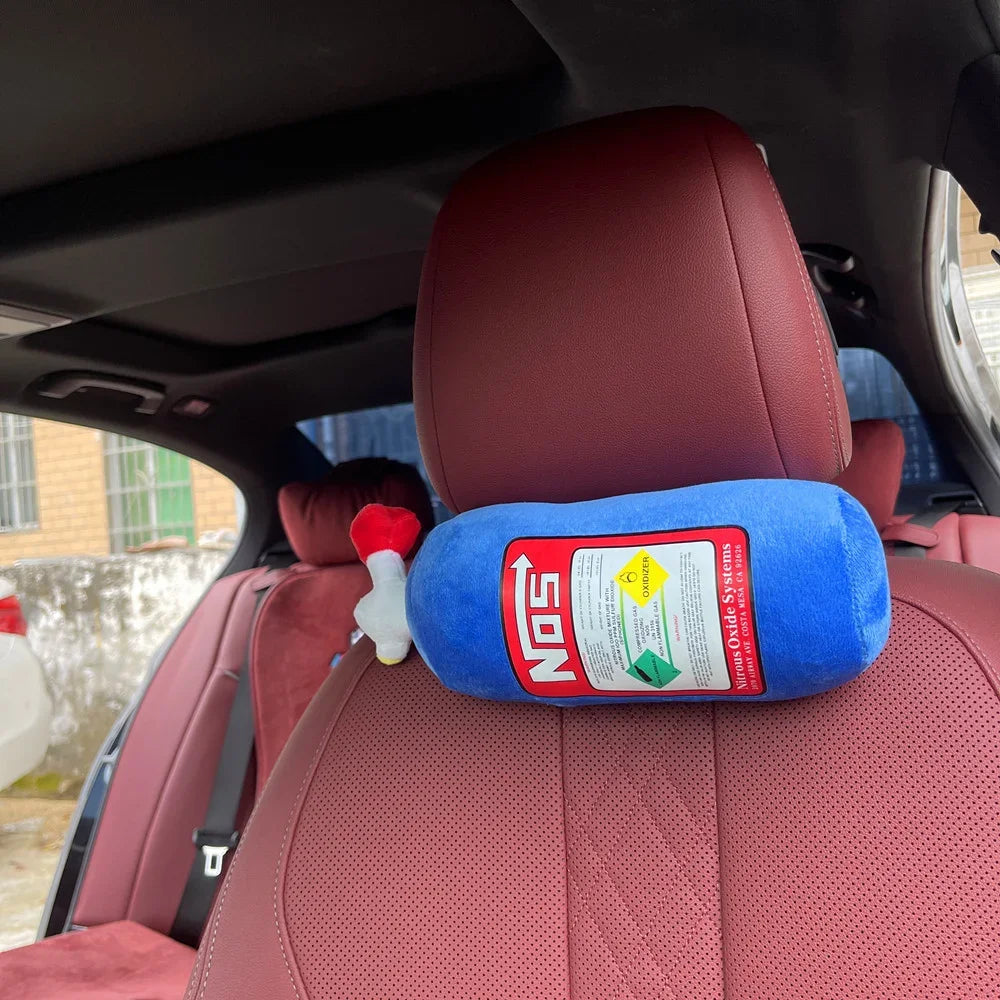 Nitrous Bottle Style Plush Car Neck Pillow and Headrest Cushion