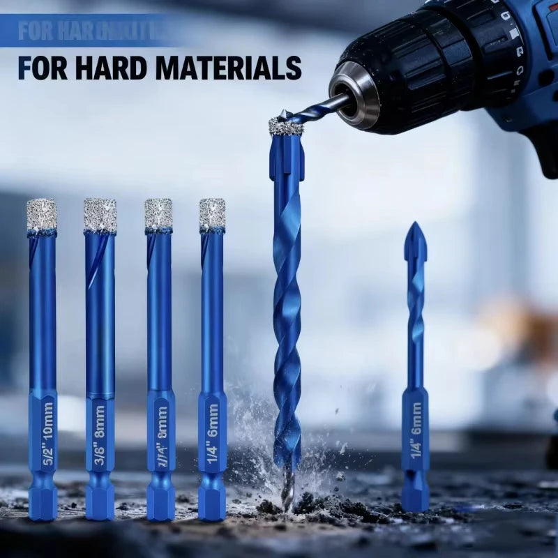 6-Piece Dry Drill Core Bit Set – Tile, Granite & Marble
