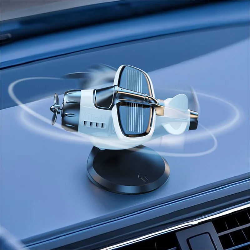 Solar Powered Rotating Airplane Car Ornament - Dashboard Decor - image 5