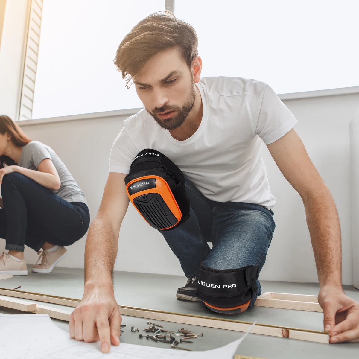 Knee Pads for Work,Gardening and Construction with Non-Slip Heavt Duty Cap,Thick Foam Padding,Gel Cushion