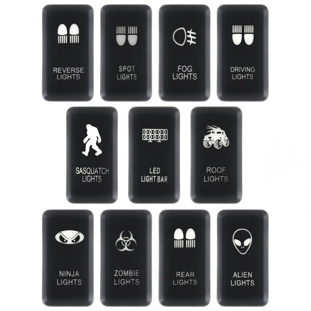 Waterproof LED Push Button Switch Blue Backlight for Toyota - image 2