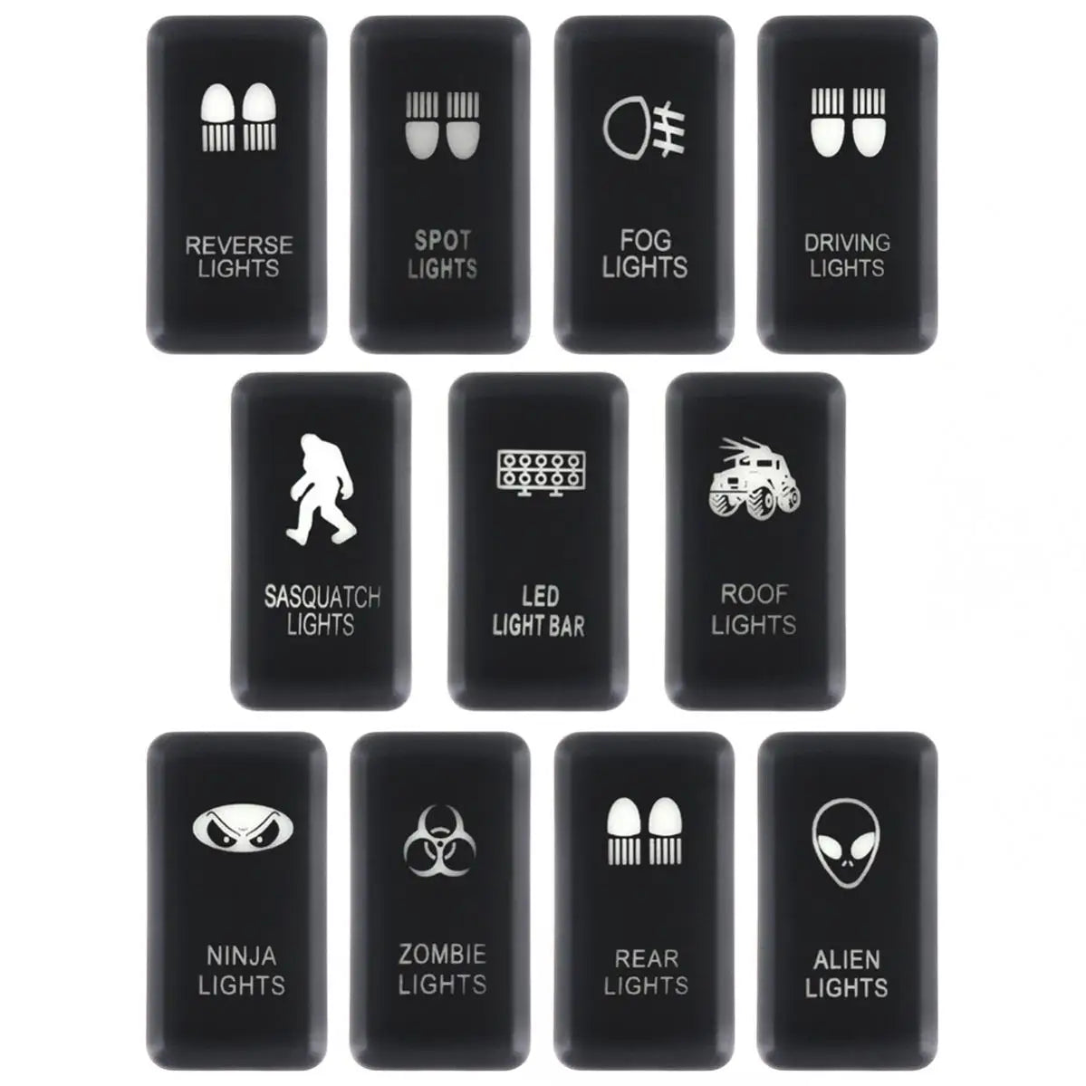 Waterproof LED Push Button Switch Blue Backlight for Toyota - image 2