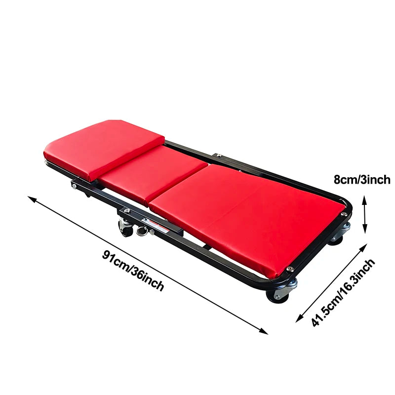 LEADLOONG Car repair bench Mechanic Creeper, Garage Gift, 36" Z Creeper Seat, 2 in 1 Mechanic Gifts, 300 lbs Capacity