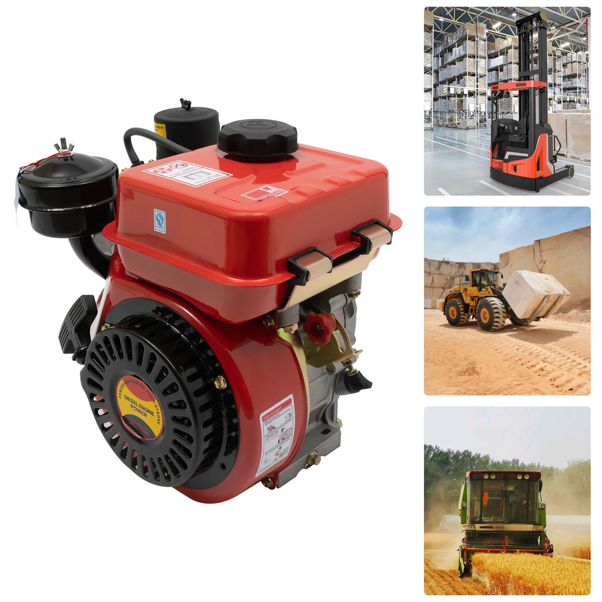 3HP 4-Stroke Diesel Engine Hand Recoil Start Go Kart Mini Bike - image 5
