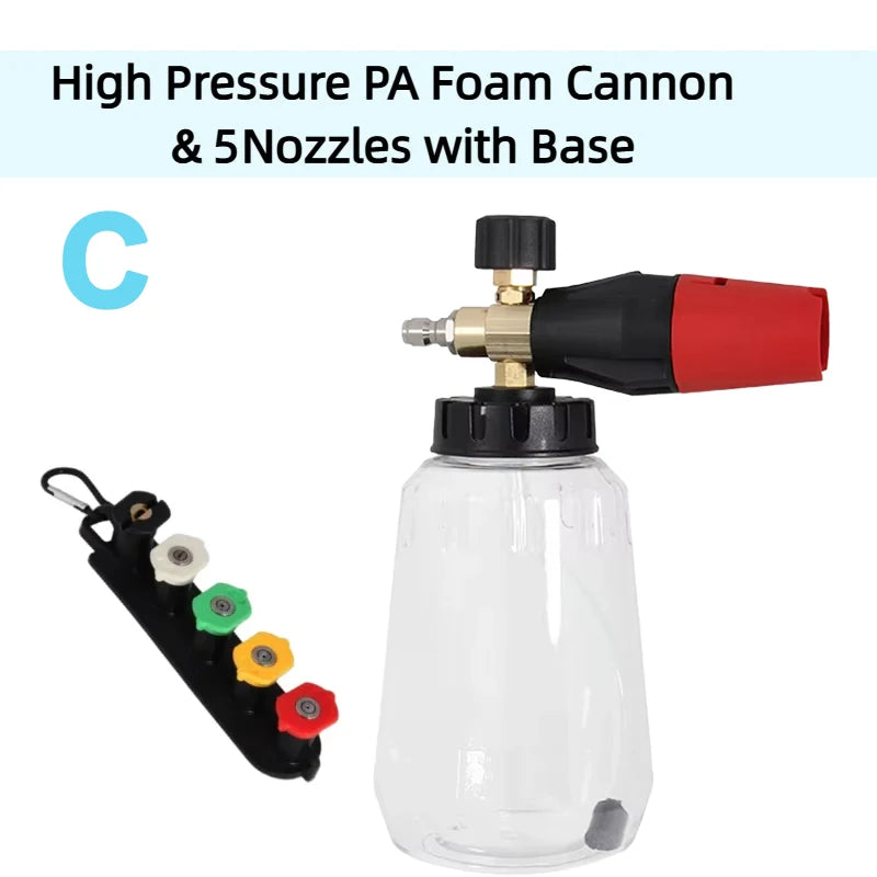 High pressure snow foam cannon, adjustable foam gun for pressure washers
