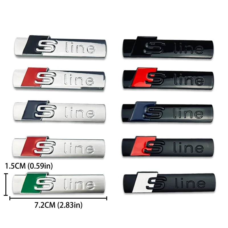 Sport Script Metal Fender Side Sticker for Audi A3 A4 A6 Q5 Q7