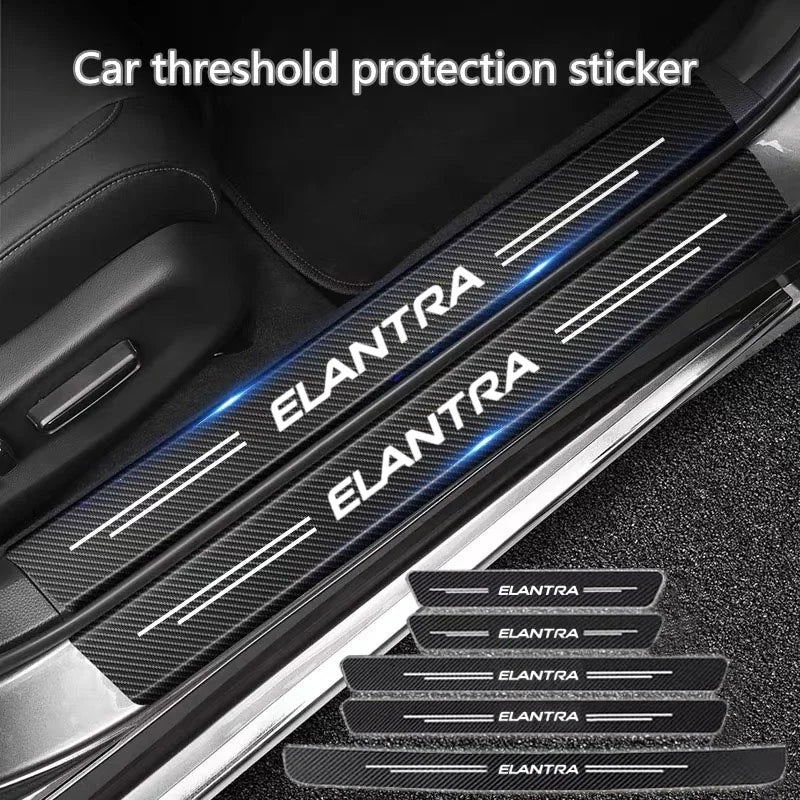60 x 7cm Carbon Fiber Door Sill Protector for Hyundai Elantra 2021-2023