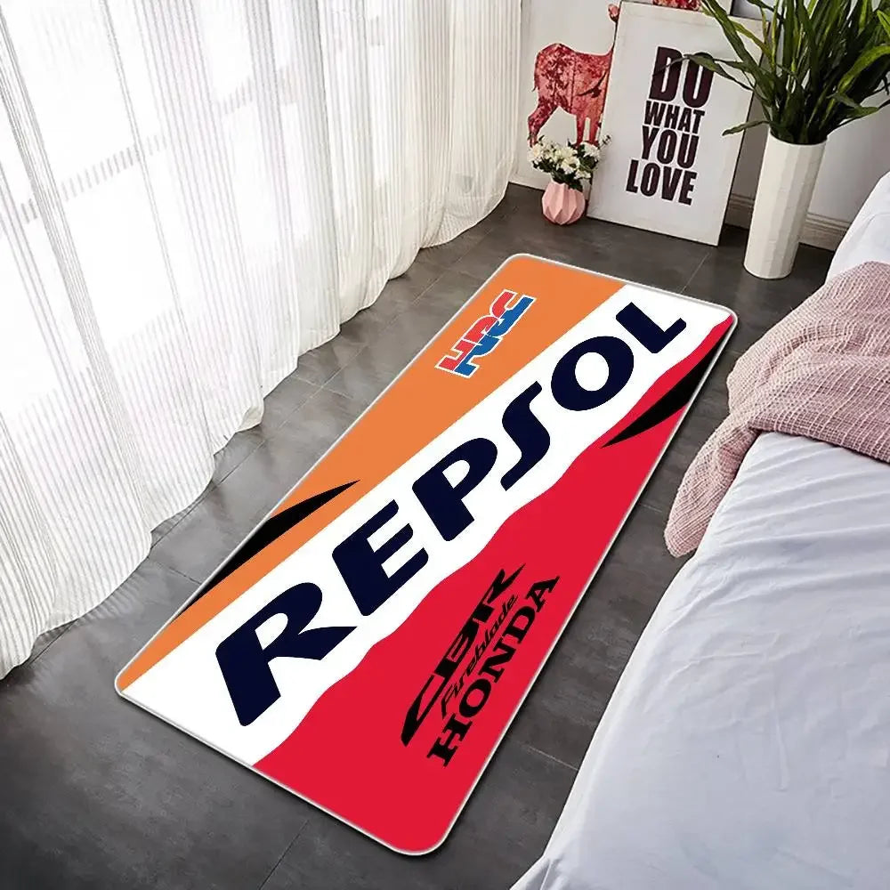 Racing Motorcycle Floor Mat Non-Slip Washable Garage Show Carpet for Motocross