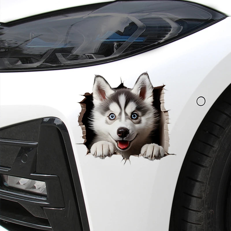 3D Dog Car Sticker, Waterproof Window and Bumper Scratch Cover Decal - view 2