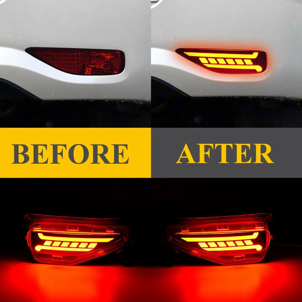 Dynamic LED Rear Bumper Reflectors for Toyota Fortuner 2015-2020
