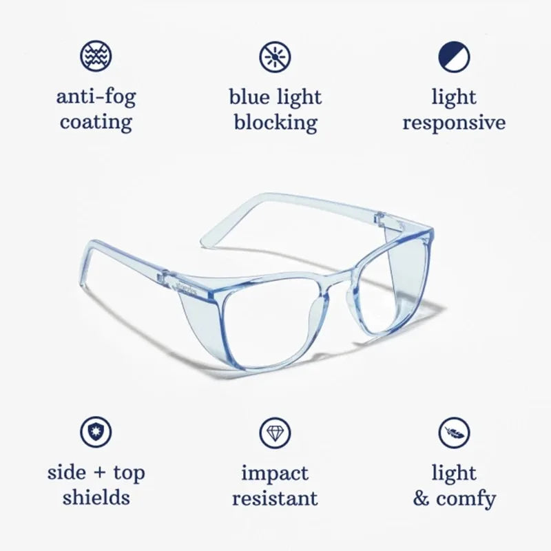 Safety Glasses Anti Fog Goggles Protective Glasses Side Shields Anti Blue Light protection Eye Glasses for Men Women Reading Gla