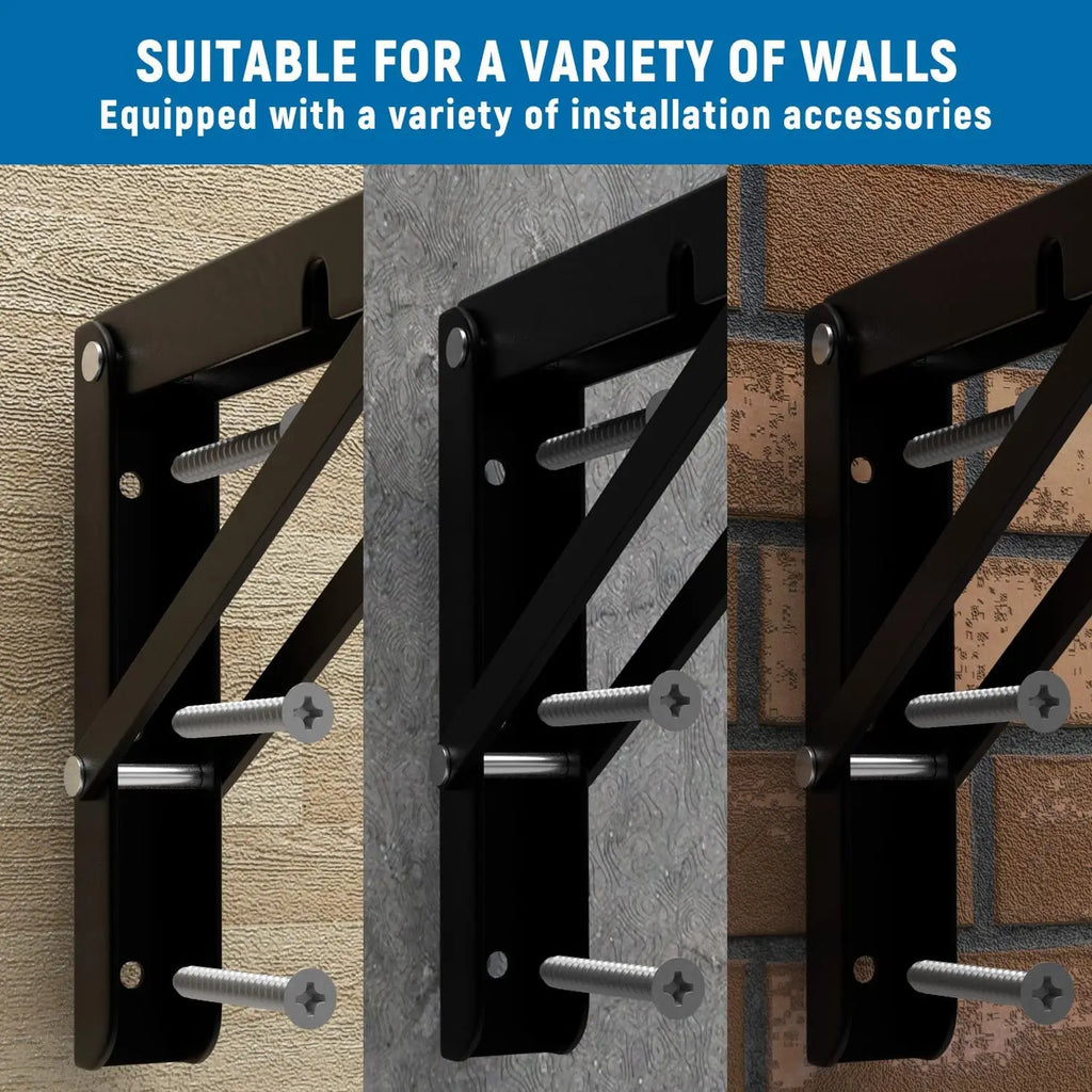 2-Piece Heavy-Duty Adjustable Folding Shelf Brackets