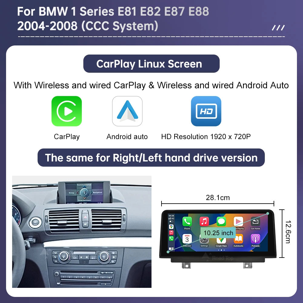 10.25-inch Wireless CarPlay & Android Auto Display for BMW 1 Series - image 8