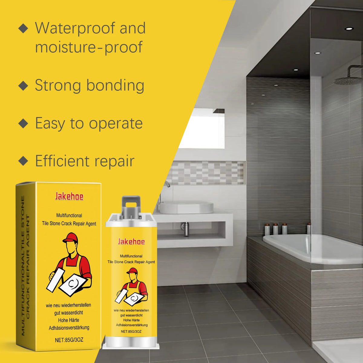 Tile Stone Crack Repair Agent Quickly Repair Ceramic Tiles Crack Restore Tile Integrity Waterproof Durable Ceramic Tile Care Set