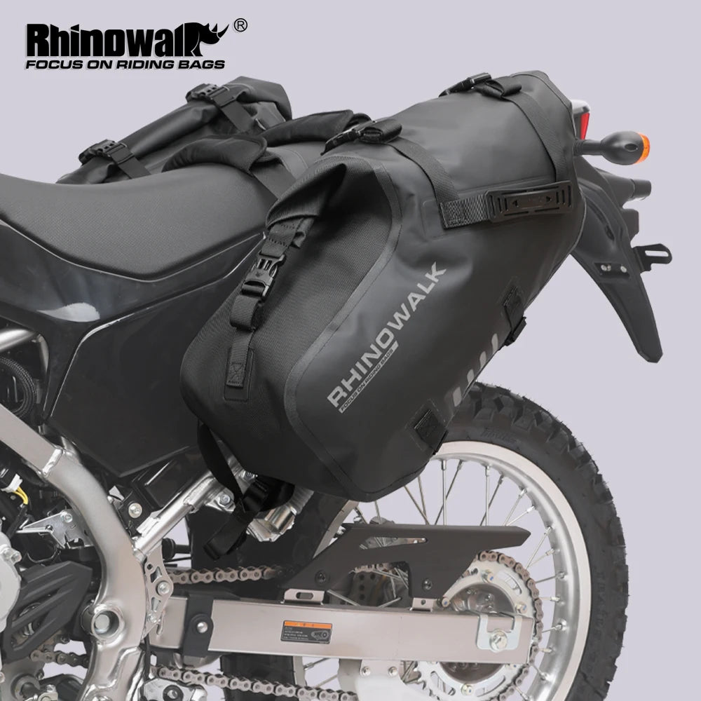 Rhinowalk Waterproof Motorcycle Pannier Bags 18-48L, Pair