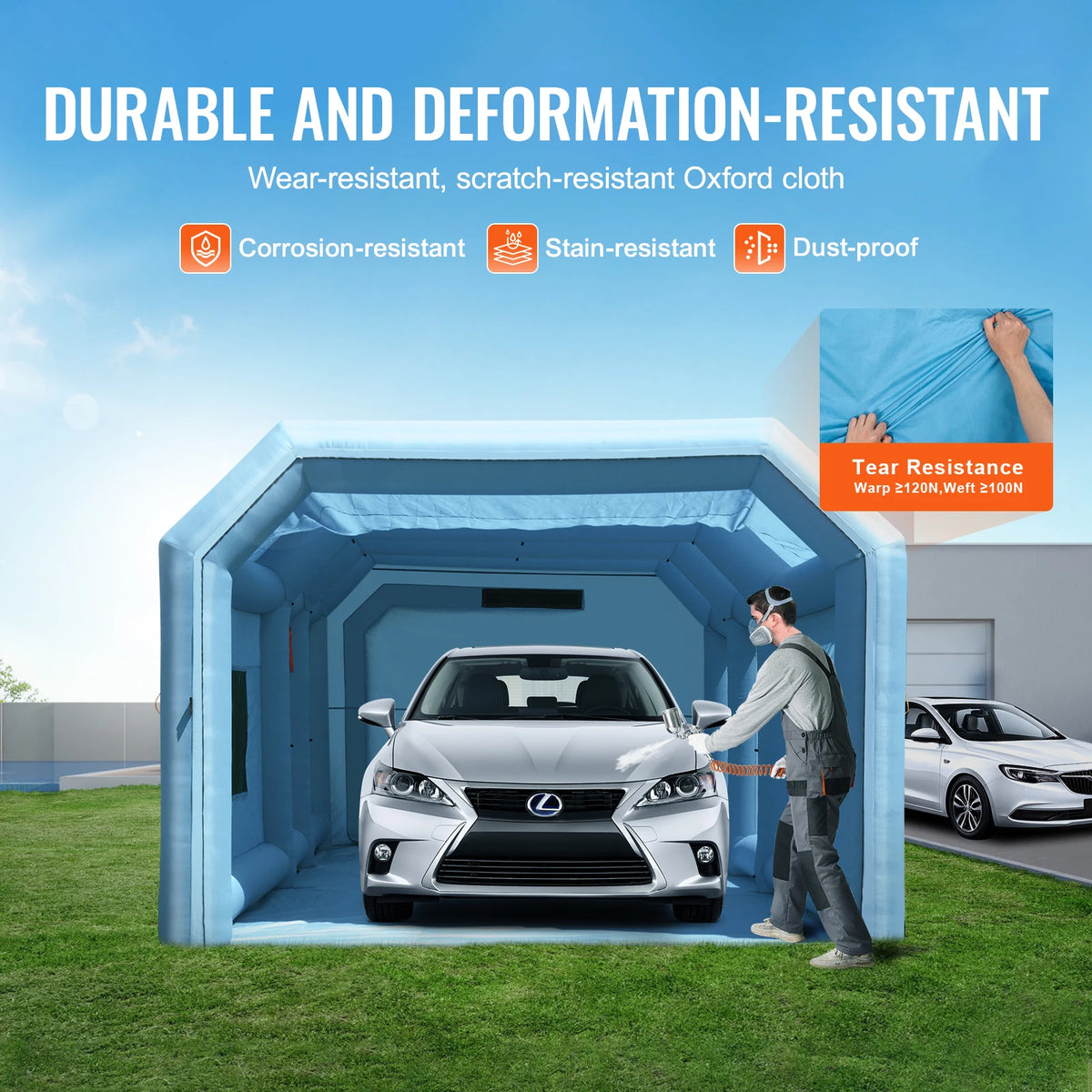 Inflatable Portable Car Paint Spray Booth with Blowers and Air Filter