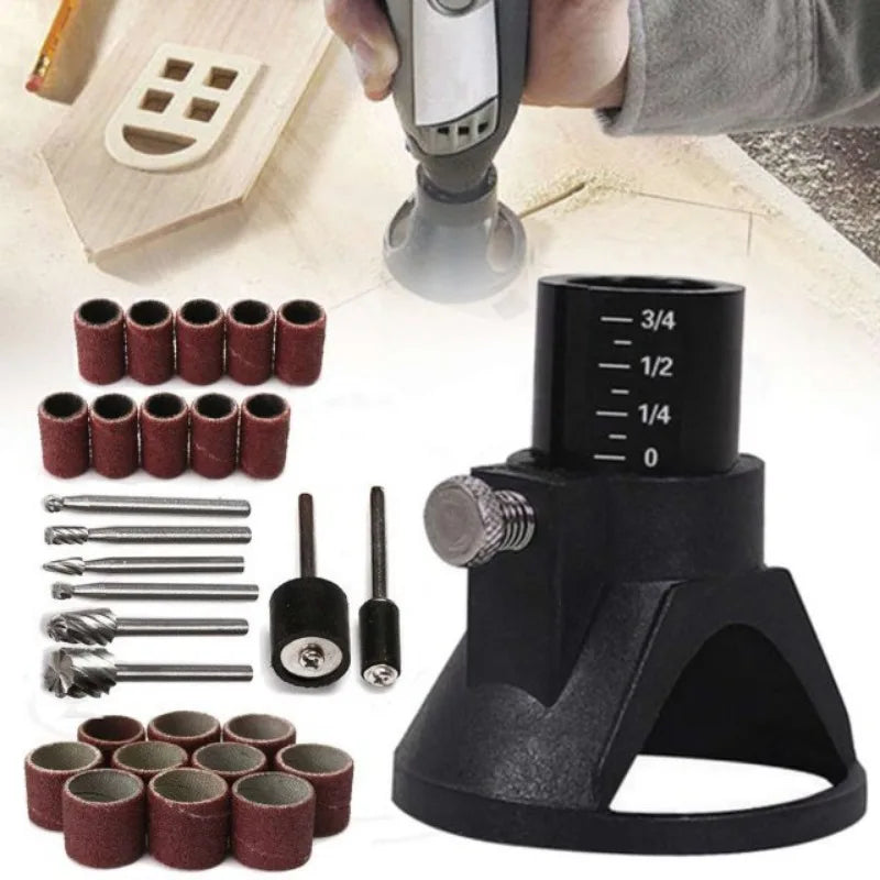 Woodworking Router Locator with Drill Bit Set for Rotary Tools
