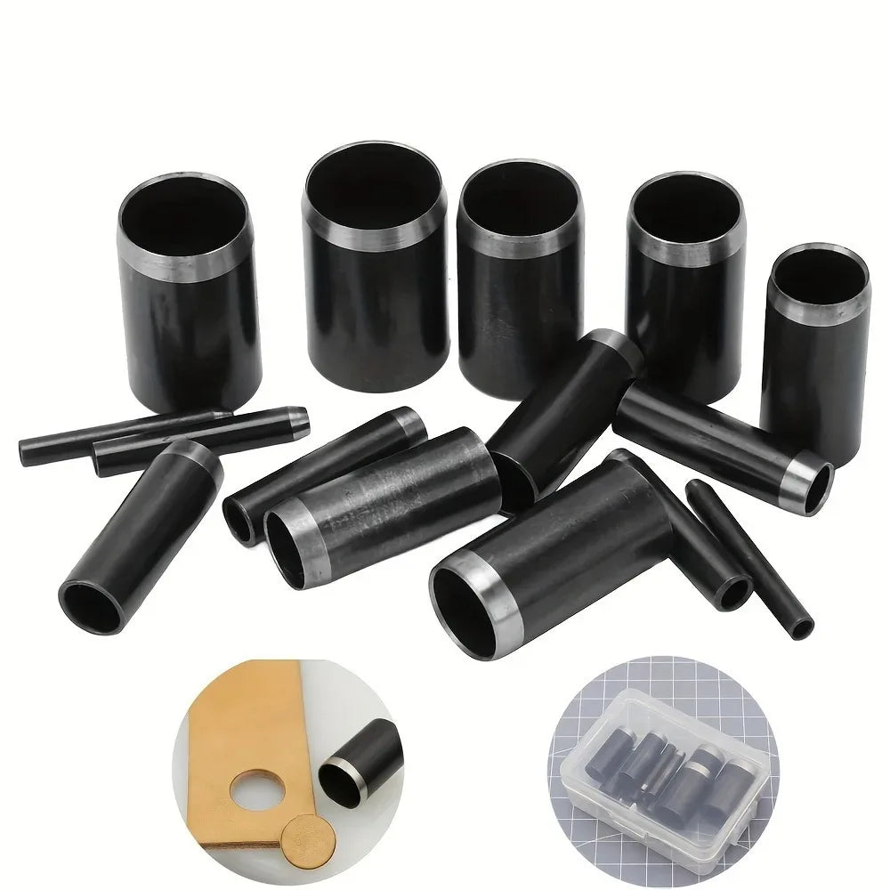 15 Sizes Round Hole Punch(1-15mm), Hollow Punch Cutter Tool Set with Storage Case, Leather Hole Punch, Leather Craft Die Cutter