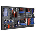 Board Wall Organizer 120x60cm Panel Metal Pegboard Garage Wall Pegboard Tool Storage Kit&17pcs Accessories for Workbench, Garage