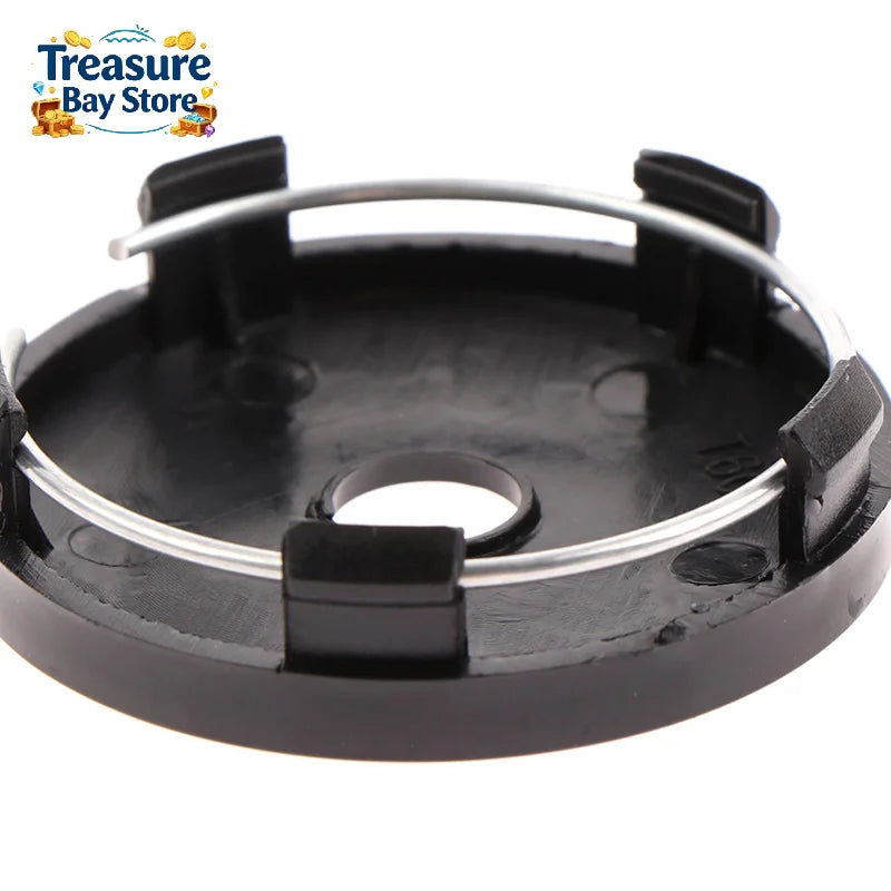4-Piece Black ABS Plastic 60mm Wheel Center Hubcaps for Cars - image 4