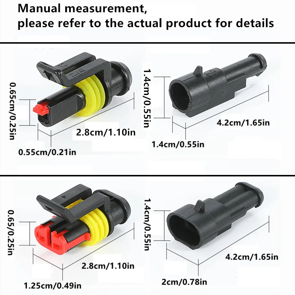 Sealed Automotive Wire Connectors, 1 to 4 Pin, Pre-Wired