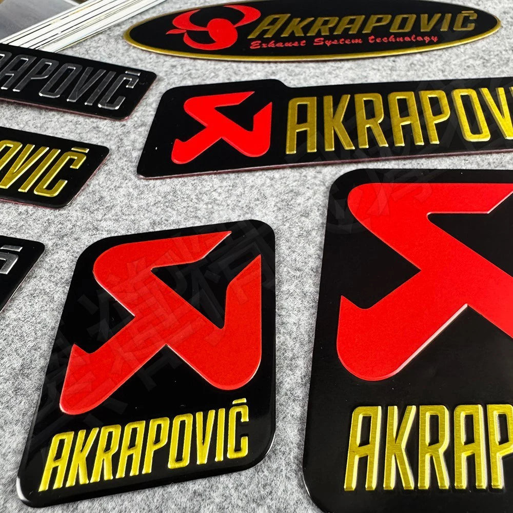 Metal Motorcycle Exhaust Pipe Label Sticker with Lettering Design