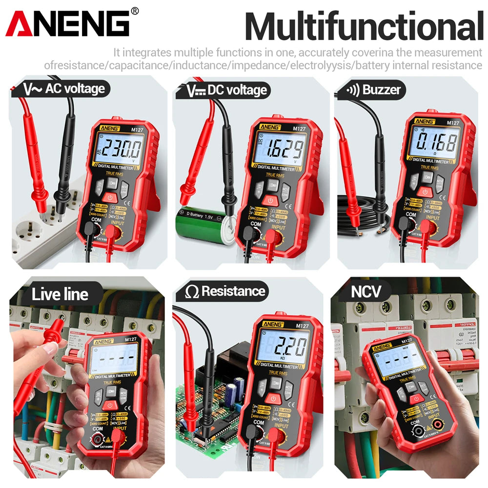 Digital Multimeter 6000 Count – AC/DC Voltage & Current Tester