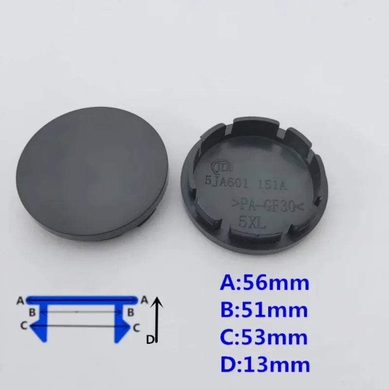56mm Blank ABS Wheel Center Caps, Universal 4-Pack - image 10