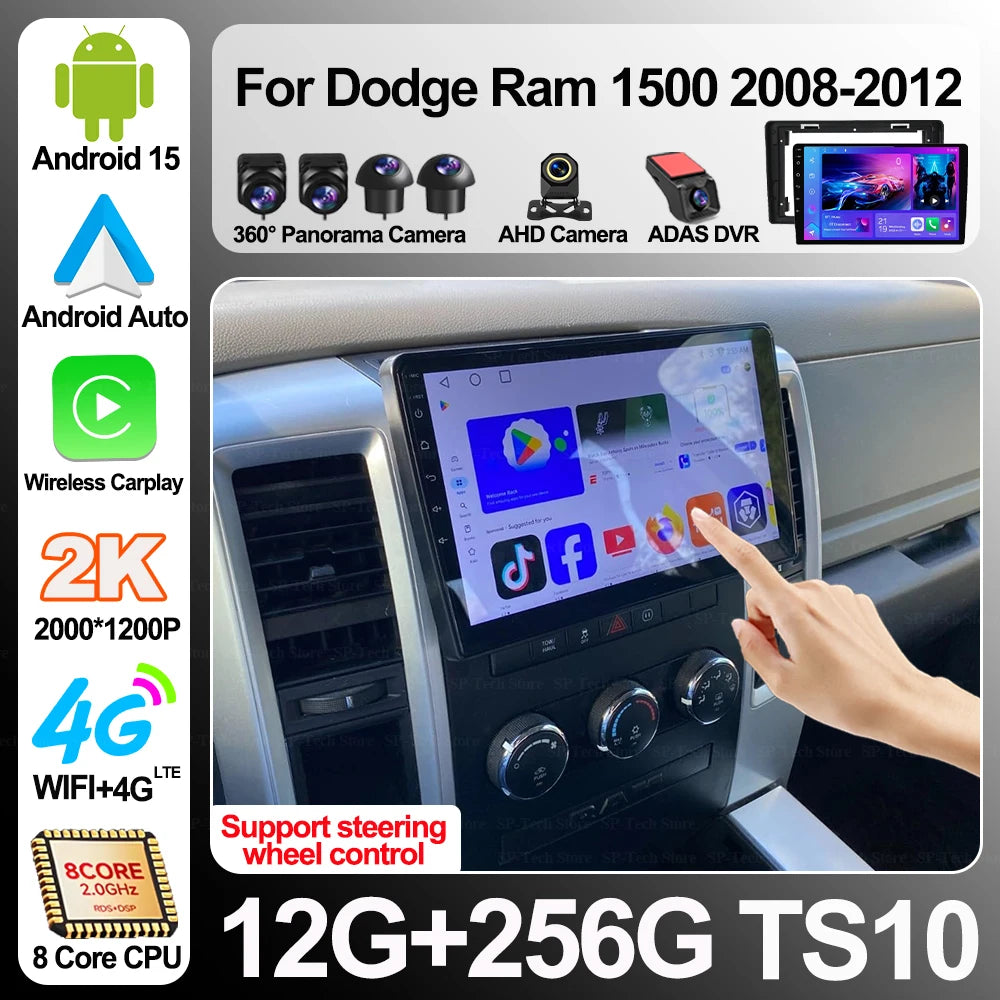 10-Inch Android Car Radio for 2008-2012 Dodge Ram 1500