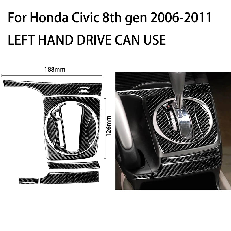 Carbon Fibre Gear Shift Panel Trim for Honda Civic 2006-2011 - view 19