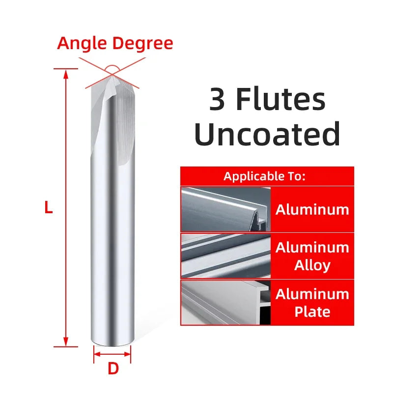 Carbide Chamfer Milling Cutter 60 90 120 Degree V-Shaped Router Bit - image 21