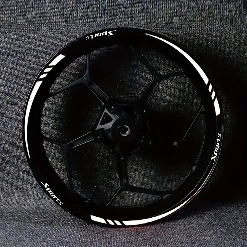 12pc Motorcycle Wheel Rim Stripe Decals, Waterproof Vinyl