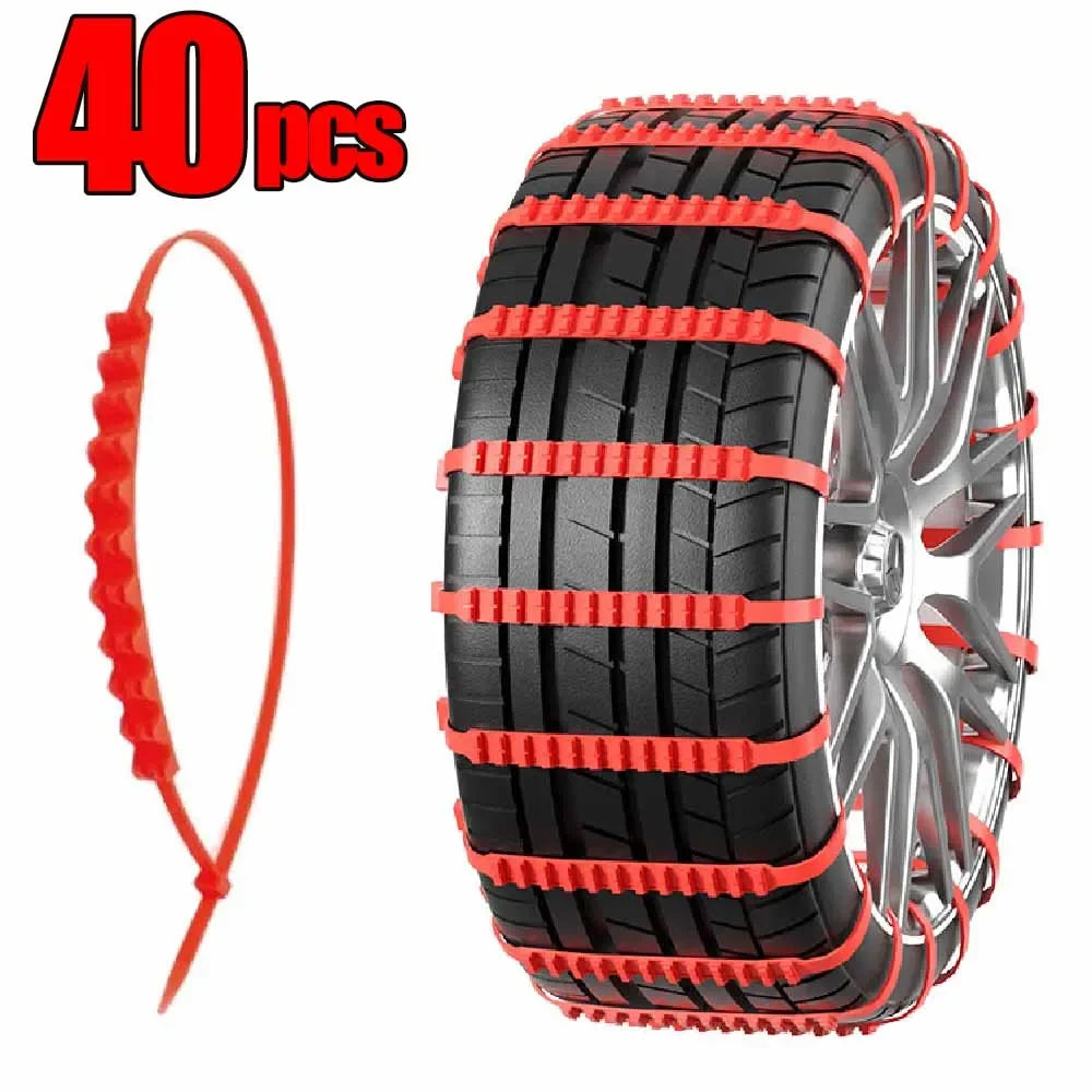 Universal Emergency Snow Chain Straps for Cars, 20 or 40 Pieces