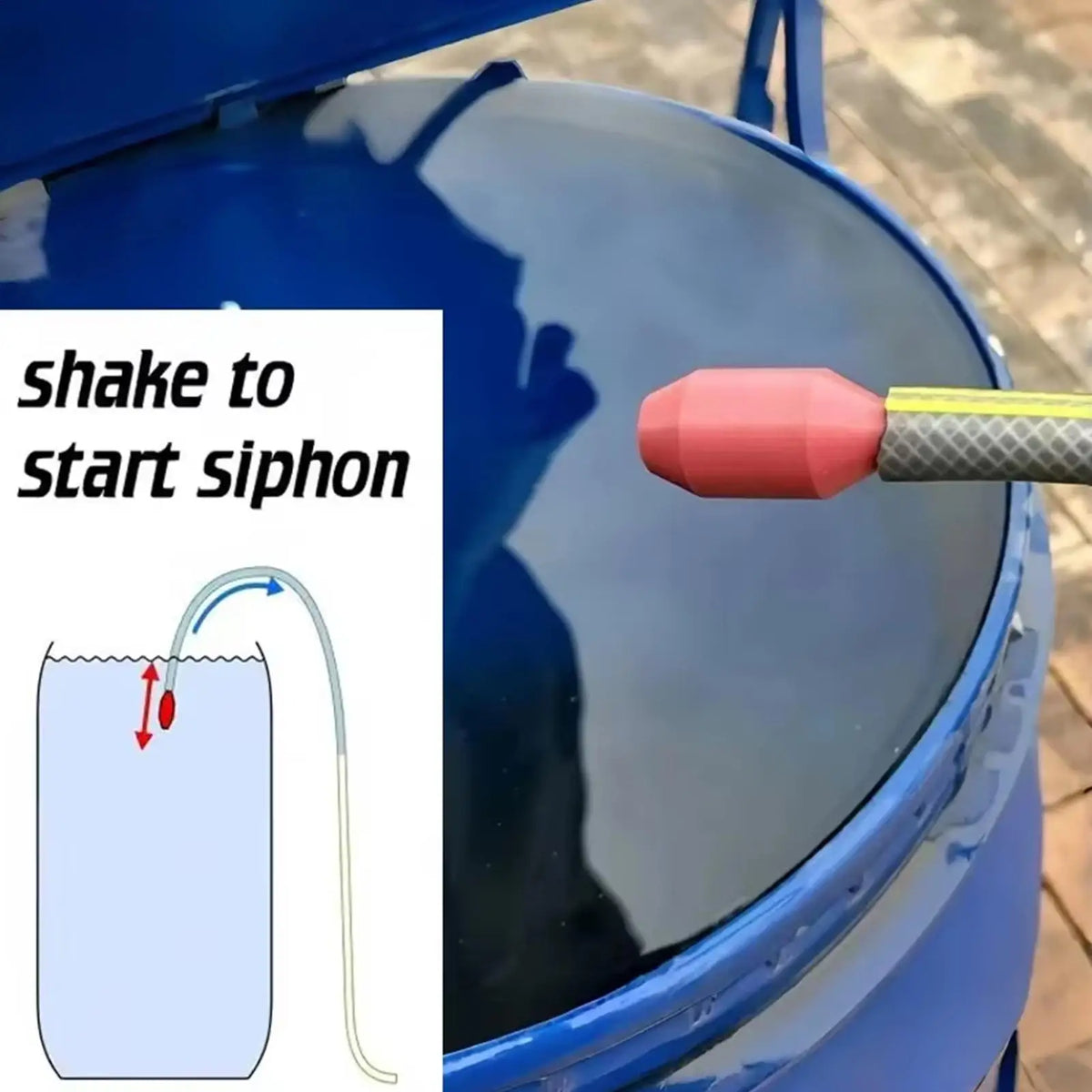 Manual Transfer Siphon Pump Shake To Start Fluid Drainage Tool Portable Hand Siphon Pump For Backyard Pool Garden Watering Hose