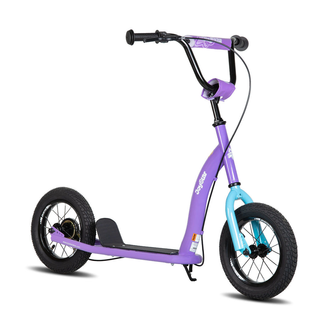 JOYSTAR 12" Kick Scooter for Kids 5+ Teens & Youth with Adjustable Handlebar Big Wheel 2-Wheel Scooter Rear Drum Brakes