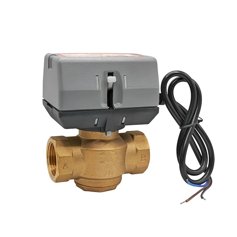 Motorized 2-Way/3-Way Brass Valve 1/2" 3/4" 1" AC220V Fan Coil HVAC - image 14
