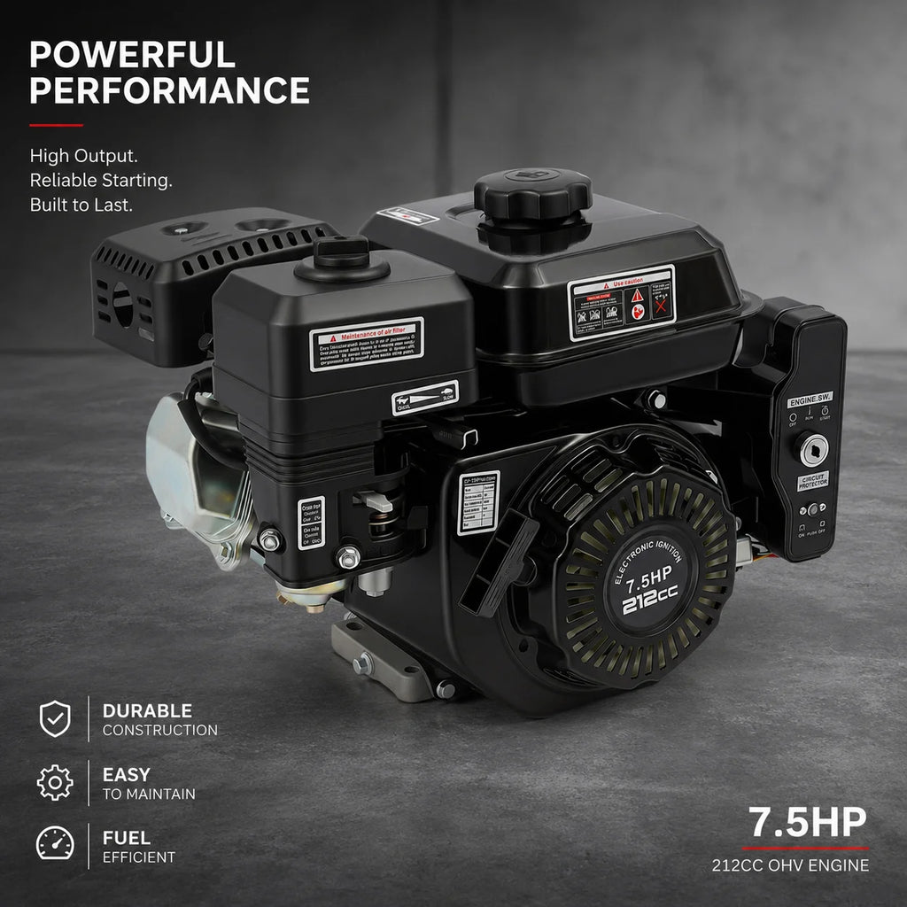 7.5HP 210cc 4-Stroke Gas Engine, Electric/Hand Start