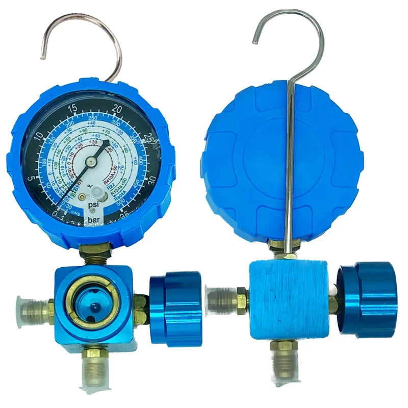 Refrigerants Manifold Gauge 500psi/800psi A/C Diagnostic Refrigerant Charging Tool for R22/R410A/R134A/R404A with Visual Mirror