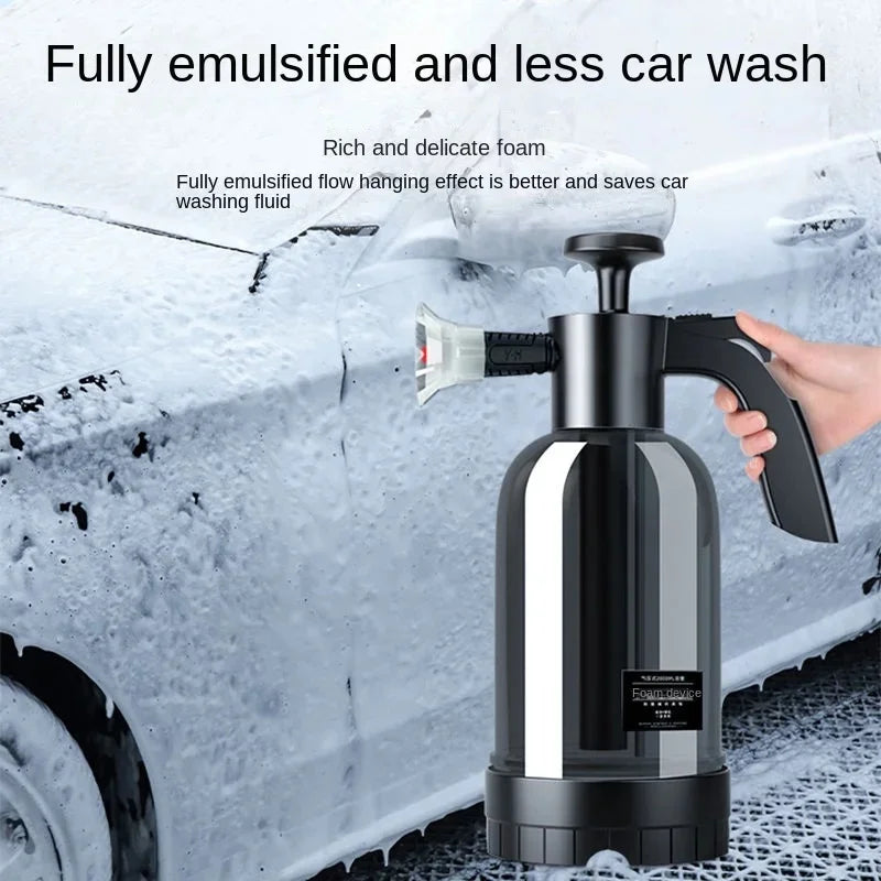 2L Hand Pneumatic Snow Foam Cannon Hand-Pump Foam Sprayer With 3 Nozzles Spray Bottle For Car Washing Window Surface Cleaning