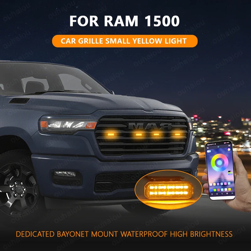 Ram 1500 Front Grille Amber DRL Lights - Daytime Running